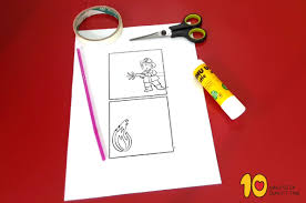 Drawing ladders step by step. Fireman Putting Out Fire Optical Illusion Craft 10 Minutes Of Quality Time