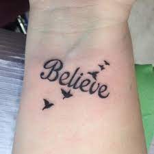 Mar 11, 2017 · roses are by far one of the most popular tattoo designs for both men and women to get. Believe Tattoo Design Believe Tattoos Believe Wrist Tattoo Wrist Tattoos For Guys