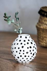 Black And White Striped Vase Next Dalmatian Spot Vase In 2020 Black And White Vase Glass Flower Vases Polka Dot Bedroom