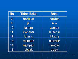 Biasanya kata tidak baku muncul dalam bahasa sehari hari. Kata Baku Kata Tidak Baku Dan Kata Serapan Ppt Download