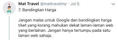 Di sini dikongsikan tips untuk anda dapatkan harga tiket yang lebih murah untuk lebih penjimatan. Tips Beli Tiket Flight Murah Ramai Tak Tahu Rupanya
