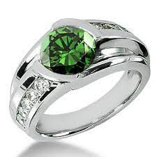 2 80ct Fancy Green Diamond Men S Pinky Solitaire Ring Men Diamond Ring Green Diamond Rings Green Diamond
