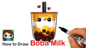 Hey guys, this tutorial is on drawing bubble tea/pearl milk tea/ boba. How To Draw A Cup Of Boba Milk Cute Youtube