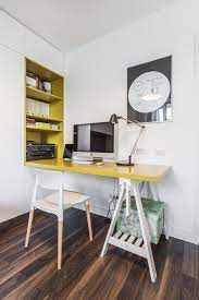 Light And Charming Decor In A Compact 1 Bedroom Apartment Apartment Bedroom Decor Cheap Office Furniture Home Office Layouts