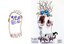 To play this game, give each student a piece of paper and a pencil. I Invited Artists From All Around The World To Draw Monsters Based On My Kids Drawings 30 Pics Bored Panda