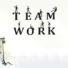 Team Arbeit Wand Aufkleber Inspirational Zitate Und Spruche Wand Abziehbilder Fur Buro Kinder Schlafzimmer Diy Vinyl Abnehmbare Art Home Decor Wall Sticker Wall Decalssticker Inspire Aliexpress