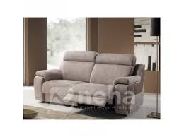 Le sofa se déplie et se replie en appuyant sur une télécommande. Canape Relaxation Microfibre Taupe Cuir Haut Gamme Canape Italien