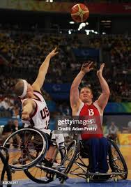 Peter Finbow of Great Britain is challenged by Jay Nelms of USA ...