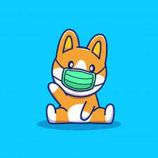 Cute Corgi Wear Mask Cartoon Icon Illustration Animal Mascot Character Health Animal Icon Concept Isolated Cute Corgi Cute Cartoon Wallpapers Animal Icon