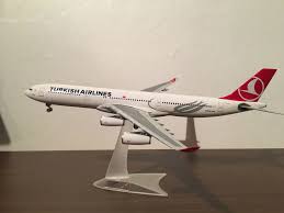 Turkish Airlines Airbus A340 300 Model Aeroplane Small Star Alliance Logo 1 200 Scale Herpa Wings Plastic Reg Model Aeroplane Turkish Airlines Model Aeroplanes