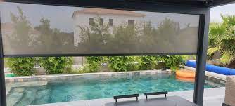 Plaque cuivre perforée tole perforee cuivre leroy merli. Store Zip Motorise A Descente Verticale Toile Microperforee Sous Une Pergola Bioclimatique Coprobat