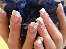 Check spelling or type a new query. Acrylic French Tip Nails With Design On Ring Finger Novocom Top