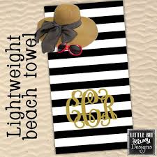Black And White Striped Beach Towels Personalized Beach Towel Stripes Monogrammed Pool Towel Black White 35 Liked On Polyv Personalized Beach Towel Monogram Towels Monogrammed Beach Towels