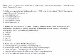Kunci jawaban biologi smama kelas xi jilid 2 bab 1 sel i. Soal Sosiologi Kelas Xi Semester 2 Dan Kunci Jawaban Jawaban Soal