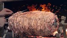 Unusual Horizontal Wood-Fired Lamb Kebab in a Shish! | Turkish ...