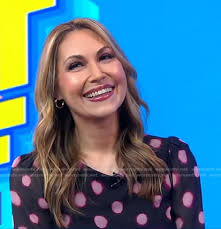 WornOnTV: Lori's black and pink polka dot dress