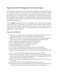 Tips For Oet Writing Sub Test For The Nurses
