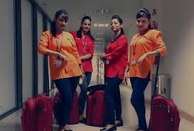 Here is a spicejet cabin crew member leading her colleagues through a yoga session today! Travel With Spicejet Enjoy Weekends With Our Colourful Cabin Crew