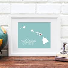 Hawaii Map Hawaiian Islands Wedding Gift Hawaii Wedding Etsy Wedding Gifts Wedding Map Wedding Art