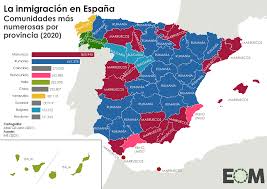 Un mapa de españa es un recurso que todos los estudiantes necesitan en su carrera escolar. El Mapa De La Inmigracion En Espana Mapas De El Orden Mundial Eom