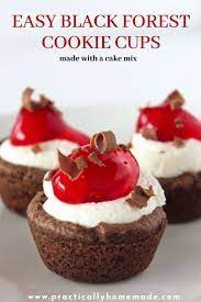 Easy Black Forest Cookie Cups Recipe Practically Homemade Recipe Cookie Cups Recipe Cookie Cups Desserts