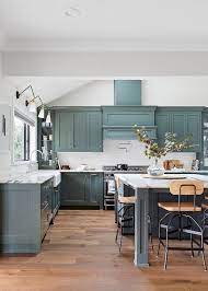 We Want These Green Kitchen Cabinets Stat Kitchen Color Trends Kitchen Remodel Modern Kitchen