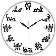 Threesome Sex Positions Minimalist Art Wall Clock For Man Cave Adult Club 2  On 1 Kamasutra Techniques Intimacy Guy Clock 30cm : Amazon.nl: Home &  Kitchen