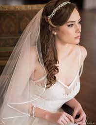 Bel Air Bridal V7303 Found At New York Bride Groom In Nc Bridal Hair Half Up With Veil Bride Hairstyles With Veil Wedding Hair Down