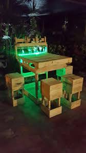 Pallet Outdoor Bar With Lighting Pallet Wood Projects