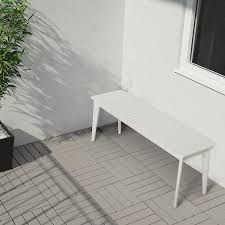 Hattholmen Bank Utomhus Eukalyptus Vit 131 Cm Ikea Utomhus Bank Ikea