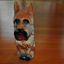 Vintage Chalkware Dogs. Pair of Terrier Dogs. C1940. Cute Dog Lover Gift.  Christmas Gift Idea.