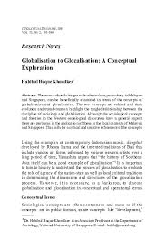 Pdf Globalisation To Glocalisation A Conceptual Exploration Habibul Khondker Academia Edu