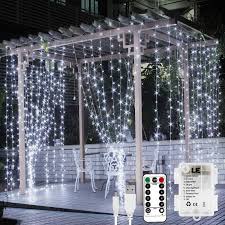 Find great deals on ebay for battery operated outdoor lights. 9 8x9 8ft Led Curtain Light Usb Or Battery Operated 8 Mode Daylight White 300 Led Lepro