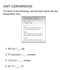 solved unit conversion for each of the following convert