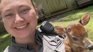 Fawn saved by deputy after mother killed
