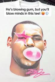Lebron James Blowing Bubble Gum Tee