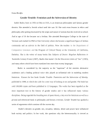 Pdf Gender Trouble Feminism And The Subversion Of Identity