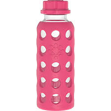 Amazon Com Lifefactory 9 Ounce Bpa Free Glass Water Bottle With Flat Cap And Silicone Sleeve Raspberry Baby