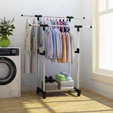 Harga x25 stand hanger double portable rak gantungan gantung baju pakaian. Jual Jemuran Baju Gantung Pakaian Hanger Laundry Ada Roda Rak Bs Tk Toko Jakarta Pusat Suka Diskon Tokopedia