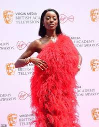 Back to the red carpet! Bafta Tv Awards 2021 Aj Odudu Stuns In A Feathered Gown Duk News