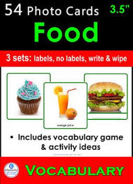 Photo Picture Cards 54 Foods 3 Formats 3 5x3 7 Food Fast Food Items Picture Cards
