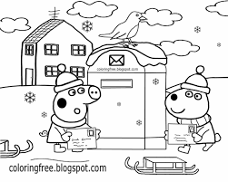 Peppa pig coloring pages christmas. Peppa Pig Coloring Pages Winter Novocom Top