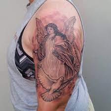 It's hard to say why some people choose to get an angel tattoo, maybe it's the significance of having your own personal guardian angel to watch over you. 155 Charming Angel Tattoos Most Popular Designs Of 2021 Wild Tattoo Art