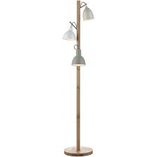 1960s swedish scandinavian modern vintage metal floor lamps. Floor Lamp In Light Wood With 3 Vintage Style Painted Metal Shades