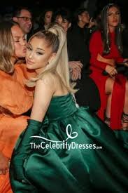 Scroll to see more images. Ariana Grande Emerald Green Strapless Ball Gown 2020 Grammy Awards Thecelebritydresses