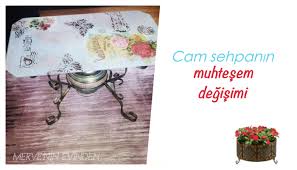 Cam Orta Sehpa Boyama Merve Nin Evinden Ordu Kendin Yap Hobi