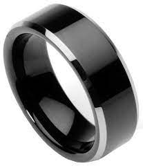 Amazon Com Men S Tungsten Ring Wedding Band Flat Top Two Toned Black Sizes 7 12 By Men S Tungsten Mens Rings Cheap Mens Wedding Rings Wedding Ring Bands
