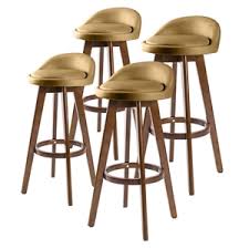 Maybe you would like to learn more about one of these? Buy 4x Oak Wood Bar Stool 72cm Leather Leila Coffee Brown Grays Australia