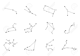vector sterrenbeelden zodiac constellations instellen ruimte en de sterren leeuw maagd schorpioen sterrenbeelden waterman tatoeage weegschaal sterrenbeeld