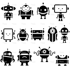 Black And White Robot Drawing Stock Photography Search Royalty Free Images Photos Character Symbols Robots Drawing Robots Characters